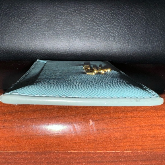 Prada Vitello Move Teal Leather Card Case Wallet - Picture 6 of 6